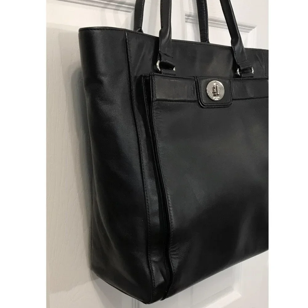 Kate Spade Hampton Road Large Black Leather Tote Bag Handbag